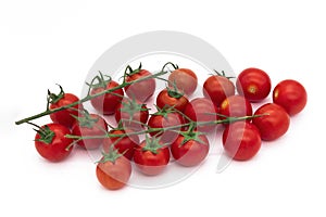 Cherry tomatoes on a white background