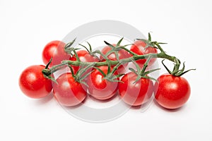 Cherry tomatos isolated on white