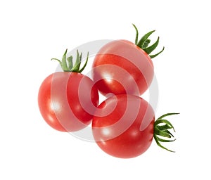 Cherry Tomatos isolated on white without shadow top view