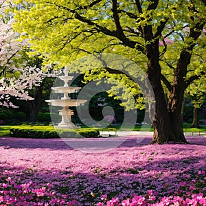 Cherry tree blossom explosion in Hurd Park, Dover, New Jersey. Same trees, with green summer foliage, can be found by