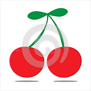 Cherry vector design illustrator. Flat design