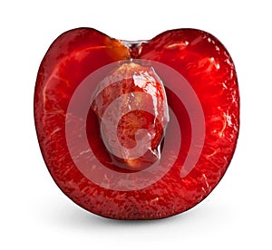 Cherry on white background. Fresh ripe fruit closeup