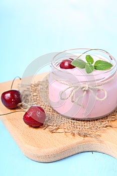 Cherry yogurt and cherry