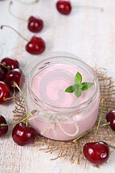 Cherry yogurt and cherry