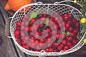 Cherrys in a basket