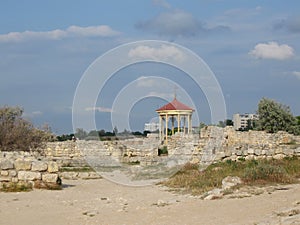 Chersonese, ruins of Uvarov Basilica, Crimea