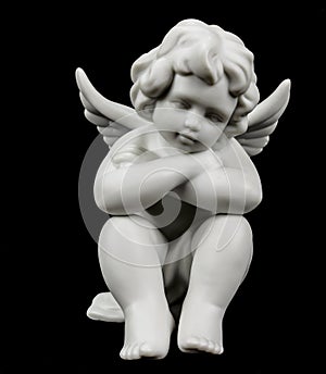 Cherub on black