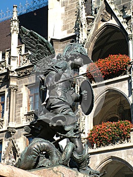 Cherub statue Marian column Munich
