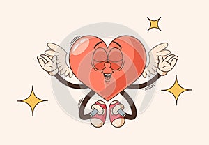 Cherubic, Vibrant Heart Character With Nostalgic Flair, Reminiscent Of Classic Cartoons. Radiating Love And Joy