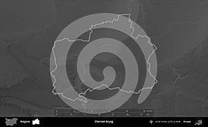 Cherven bryag outlined, Bulgaria. Grayscale