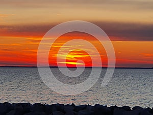 Chesapeake bay, beach sunset, serene,