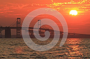 Chesapeake Bay Bridge Maryland at Sunset