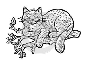 Cheshire Cat sketch raster illustration