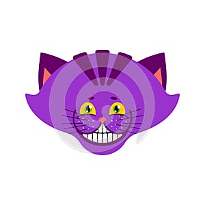 Cheshire cat smile isolated. Fantastic pet alice in wonderland.