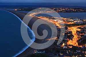 Chesil beach at night