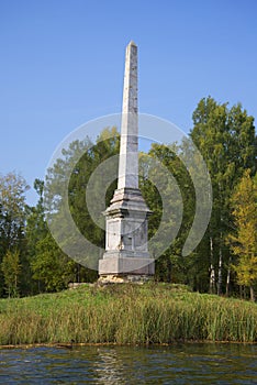 The Chesma obelisk september day. Gatchina photo