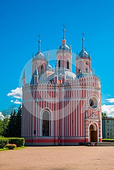 Chesme Church. Church of St John the Baptist Chesme Palace in Saint Petersburg, Russia