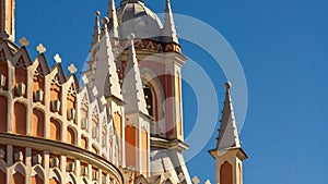 Chesme Gothic church. Church of St John the Baptist Chesme Palace in Saint Petersburg,