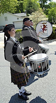 The Chespeake Caldonian Pipe and Bugle Corp of Annapolis, Md march in the parade