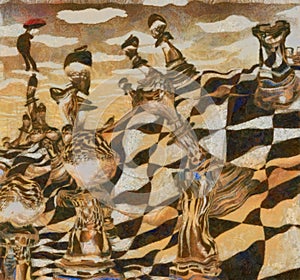 Chess abstract. High quality digital painting