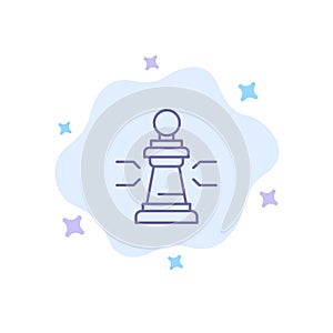 Chess, Advantage, Business, Figures, Game, Strategy, Tactic Blue Icon on Abstract Cloud Background