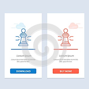 Chess, Advantage, Business, Figures, Game, Strategy, Tactic  Blue and Red Download and Buy Now web Widget Card Template