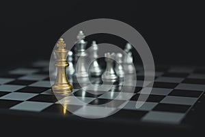 Chess with background. Concept of business management strategy and analysis with marketing plan and team or collaboration. Idea of
