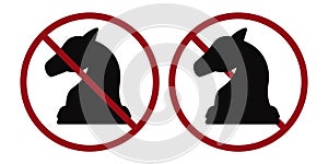 chess ban prohibit icon. Not allowed play chess.