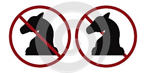 chess ban prohibit icon. Not allowed play chess. photo