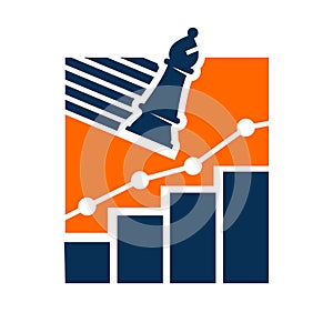 chess bishop statistic business strategy vector icon