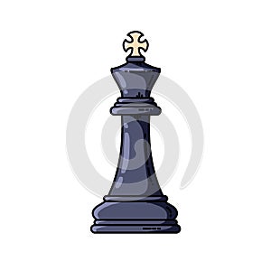 Chess black king vector flat isolated icon