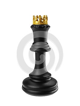 Scacchi nero la regina corona isolato su sfondo bianco 