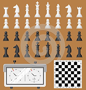 Chess board and chessmen game shapes leisure concept