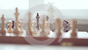 Chess board close up. Leisure activities