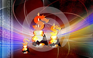 Chess board and dollar quoin