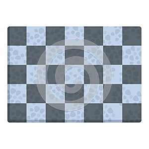 Chess board door mat icon cartoon vector. Carpet house