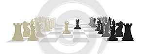 Chess board with figures illustration.