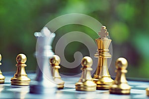 Chess board game, business competitive concept