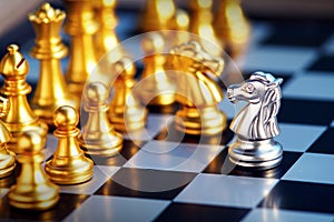 Chess board game, business competitive concept