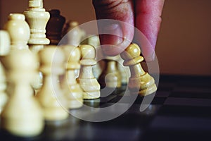 Chess board game, business competitive concept