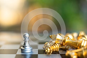 Chess board game, business competitive concept