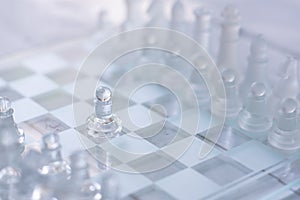 Chess board game, business competitive concept