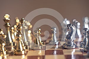 Chess board game, business competitive concept