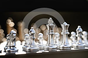 Chess board game, business competitive concept