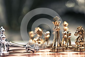 Chess board game, business competitive concept