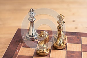 Chess board game, business competitive concept