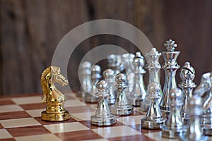 Chess board game, business competitive concept