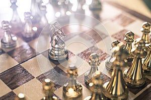 Chess board game, business competitive concept