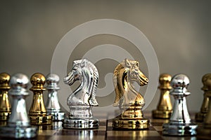 Chess board game, business competitive concept