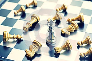 Chess board game, business competitive concept, copy space